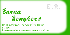 barna menyhert business card